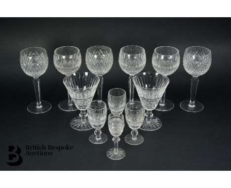 Waterford Crystal wine glasses: three Colleen wine glasses, three Alana wine glasses, two large hock glasses, three Waterford