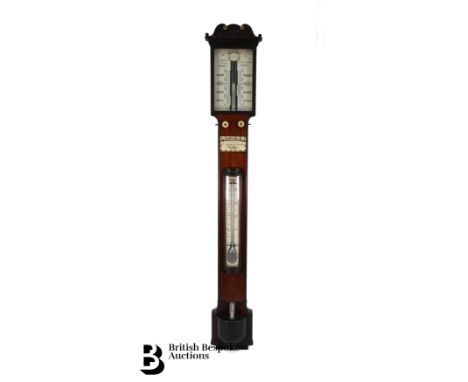 Early 19th century mahogany cased mercury barometer, by C. Tagliabue &amp; Casella. The mahogany cased barometer having a Ver