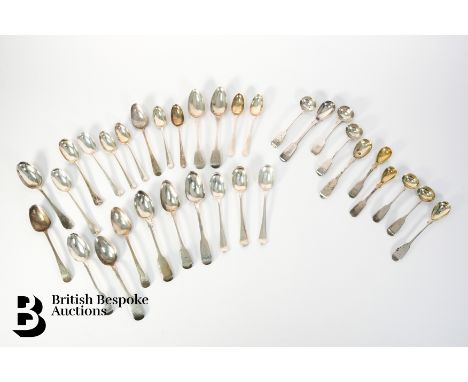 Six silver rat tail egg spoons, London hallmark dated 1910/11, mm William Hutton Ltd together with six Coronation rat tail co