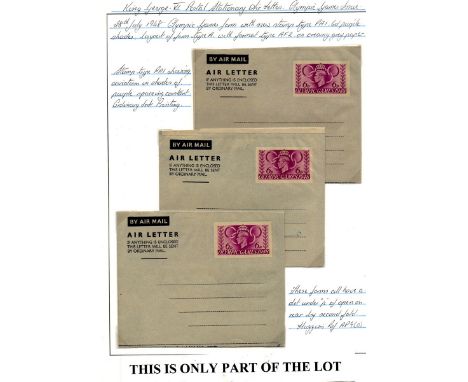 coll in lay flat Safe Album in slip box, Air letters, air cards, airographs KG6-QE2 incl wartime censored, wartime army Xmas 