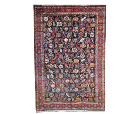 Antique Bakhtiari “Khan” carpet. 1910/1920 ca. Made in the Shalamzar workshop by order of the wife of Khan Bibi Mah Magum. Th