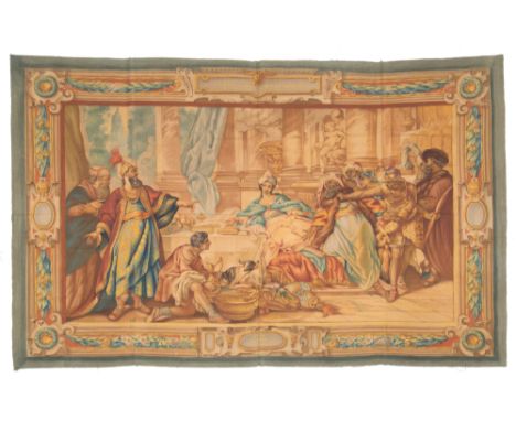 Tapestry "THE ARREST OF AMAN AND HIS CONVICTION". Signed E. CORSI lower left. Excellent condition. 260x160 cm approx. Arazzo 