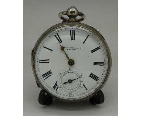 A John Forrest silver fusee pocket watch, the movement marked Chronometer Maker to the Admiralty, with advertising pocket wat