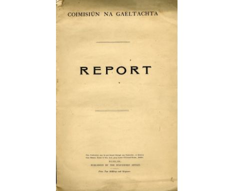 Irish Language: [Commission na Gaeltachta] - Report & Maps, 1911 & 1925, 2 vols. D. 1926, (pamphlets & fold. maps); together 