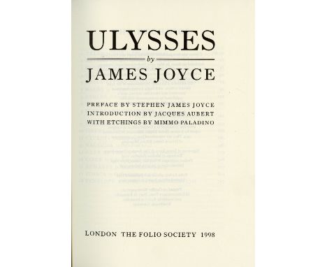 Joyce (James) Ulysses, 4to L. (folio) 1998, Ltd. Edn., 215 (1760) Copies, bound in full goatskin with design by Jeff Clements