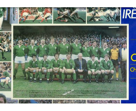 Posters: Rugby, I.R.F.U., two framed collage Posters depicting team and action photographs of the victorious triple crown and