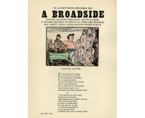 Cuala Press: W.B.Yeats, Higgins (F.R.) & Wellesley (D.)editors, Broadsides - Sept. & November, Nos. 9 & 11, 1935; also Broads