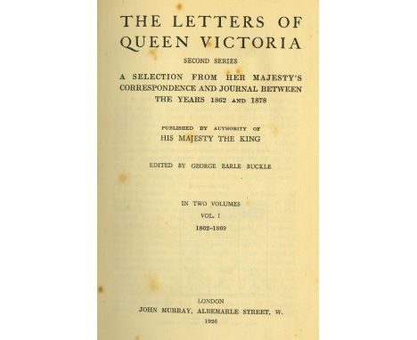 Buckle (George Earle)ed. The Letters of Queen Victoria - Second Series, 3 vols. L. (John Murray) 1926 - 1928, First Edn., 3 p