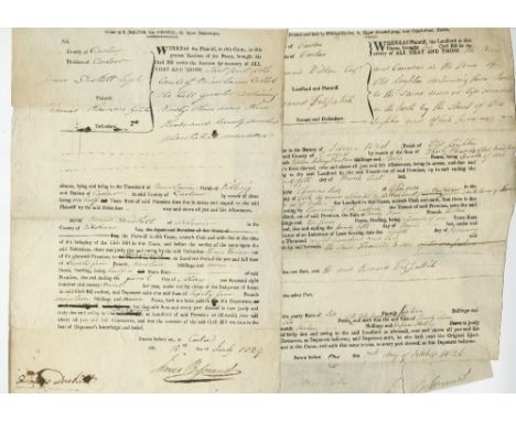 Evictions in Co. Carlow, 1820'sCo. Carlow: [Bessonnet (James)] A collection of twenty printed and manuscript Documents relati