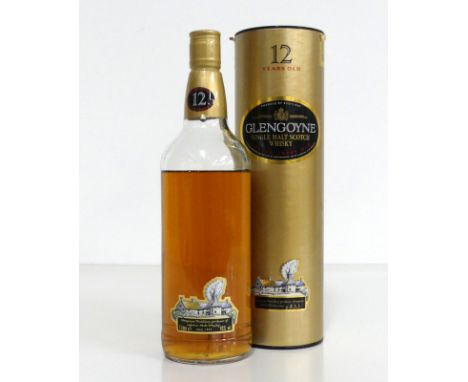 1 litre bt Glengoyne 12YO Single Malt Scotch Whisky 43% original tube  sl ullaged (lms)