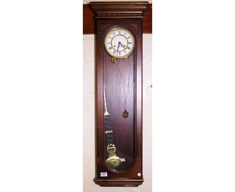 VIENNA WALL CLOCK. Mahogany cased Vienna wall clock, H - 105cm.