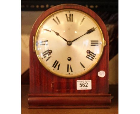 WESTMINSTER CHIME CLOCK. Arched Westminster chime mantel clock by Morath Bros, Liverpool, 23 x 47cm