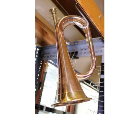 COPPER BUGLE. Copper bugle marked Boosey. 