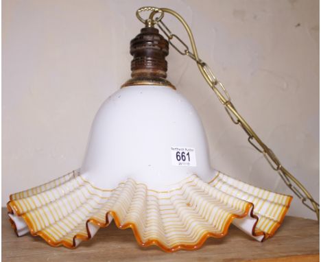 GLASS LIGHT SHADE. Vintage flared glass light shade, DIA - 35 cm.