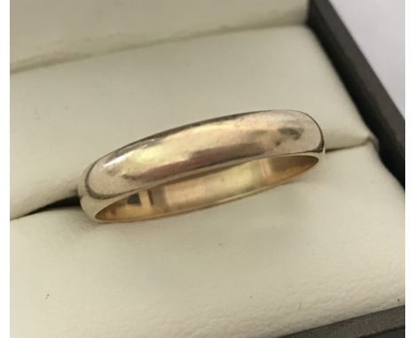 A 9ct gold 4mm thick wedding band. Selling on behalf of Hillside Animal Sanctuary. Ring size U. Total weight approx. 2.4g.