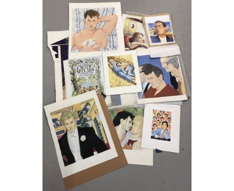 Collection of 16 original artworks from books published by GMP Publishers (Gay Men's Press). GMP Publishers was a LGBTQ publi