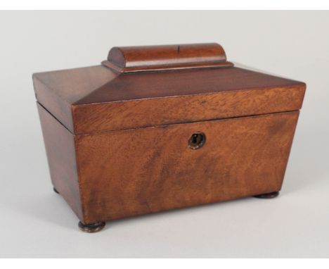 A late Victorian mahogany tea caddy