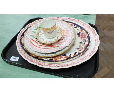 A mid 19th Century Ironstone plate, German porcelain cup and saucer etc