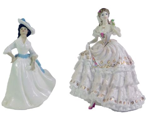 Two porcelain figures, comprising Royal Doulton Margaret HN2397, 19cm high, and Royal Worcester Fairest Rose, limited edition