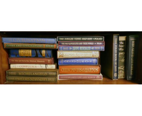 Folio Society. Various works, to include Clarke (Kenneth) Civilisation, The Pre-Raphaelites and Their World, Cities and Civil