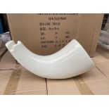 20 X NEW FAIRMONT & MAIN LARGE HORN EGG SHELL IVORY - CERAMIC SOUND ENHANCER FOR SMART PHONES.