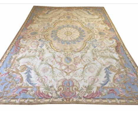 AUBUSSON SAVONNERIE DESIGN NEEDLEPOINT CARPET, 373cm x 266cm,