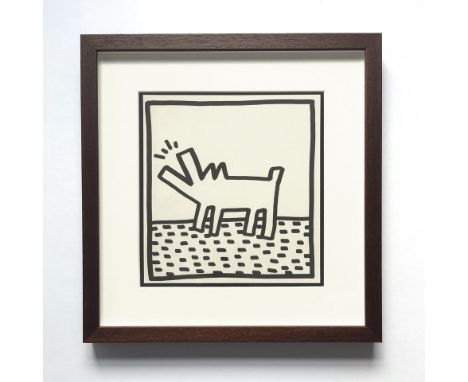 KEITH HARING 'Barking dog', 1982, limited edition print of 2000, published by Tony Shafrazi Gallery, New York, 25cm x 25cm, f