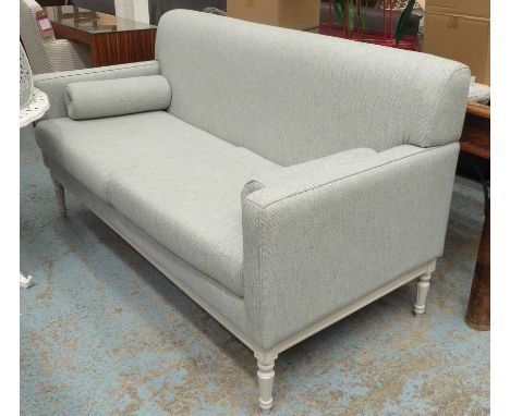 CANAPE, Louis XVI style painted in light grey Colefax and Fowler fabric, 162cm W. 