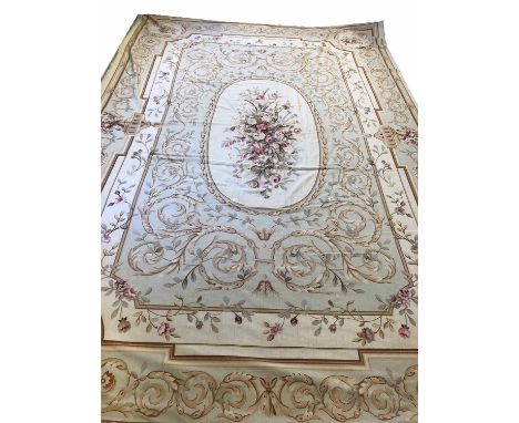 AUBUSSON SAVONNERIE DESIGN NEEDLEPOINT CARPET, 515cm x 345cm.