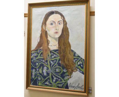 Wendy Bratby, self portrait, oil on canvas, signed, 91 x 60 cm, and two others (3) 