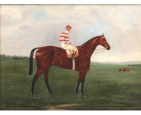 R* Stanton (19th/20th century)'Prince Palatine' a racehorse with jockey up, signed and inscribed with title, oil on canvas, 2