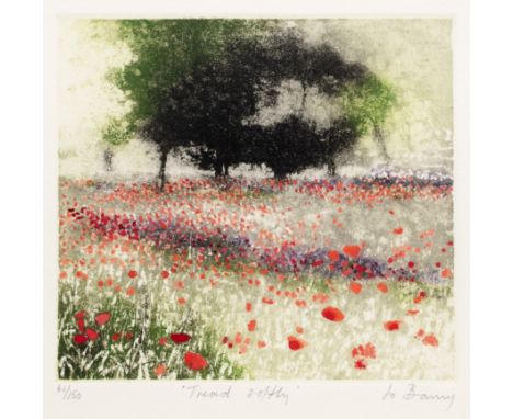Jo Barry (b.1949)'Tread Softly', pencil signed, titled and no.61/150 to the margin, etching in colours, 13.5 x 14.5cm; and tw