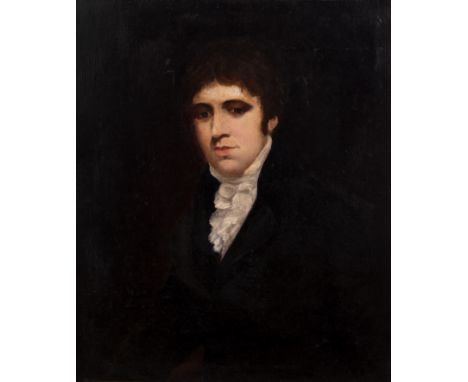 Circle of Thomas Lawrence (1769-1830)Portrait of a gentleman wearing a lace cravat, oil on canvas, 75 x 62cm