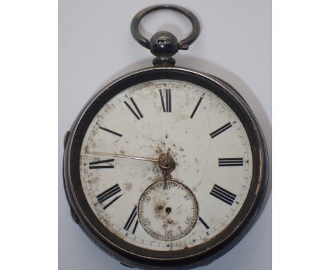 Hallmarked silver fusee pocket watch by H Poole of Nantwich no 50740 London assay CONDITION REPORT: This item is in poor cond