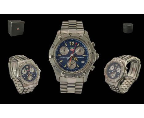 TAG Heuer - Gents Professional Chronograph Stainless Steel Quartz Wrist Watch. Features Water Resistant 200 Meters, Multi Dia