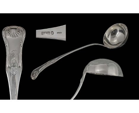 George lV Scottish Sterling Silver Superior Quality Large Ladle 'Fiddle Back and Shell' Design, hallmark Glasgow 1829, maker 