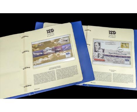 100 Years of Flight, two albums containing first day covers, history of flight, together with a Concorde signed cover.