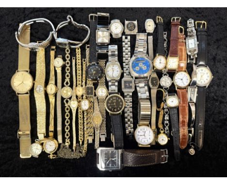 Collection of Ladies &amp; Gentlemen's Wristwatches, leather and bracelet straps, various makes and designs, including DMQ, I