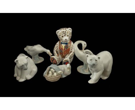 Royal Crown Derby Teddy Bear Paperweight,  the stunning gold and white bear design, crafted from fine porcelain and china, ma