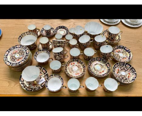 Collection of Royal Crown Derby, 2451 pattern, approx. 80 pieces, comprising assorted teacups 10 fluted, 6 straight, six larg
