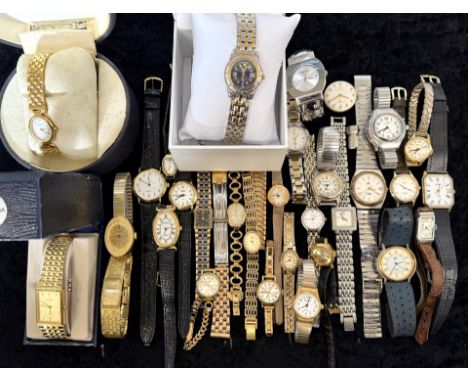 Collection of Ladies &amp; Gentlemen's Wristwatches, leather and bracelet straps, various makes and designs, including Raymon