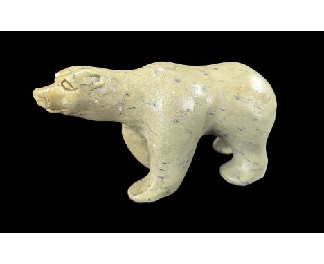 Canadian First Nation Hand-carved Soapstone Grizzly Bear, vintage example purchased from the Rocky Mountain Gallery in Canada