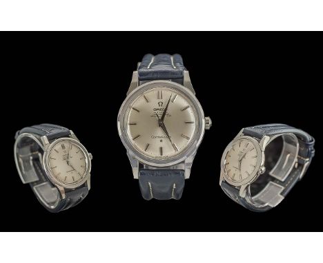 Omega Constellation Gents Stainless Steel Cased Automatic Chronometer Wrist Watch. Features Gold Capped Constellation Logo to