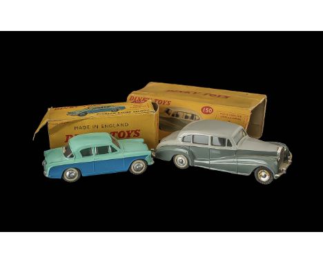 Two Vintage Boxed Dinky Cars, comprising a Rolls-Royce Silver Wraith No. 150, and a Sunbeam Rapier Saloon No. 166, both with 