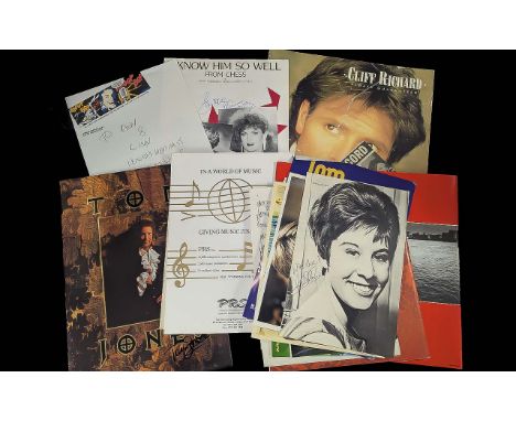 Pop Music Autographs on programmes, pictures, sheet music, etc.  Great collection with top stars noted, including Little Rich