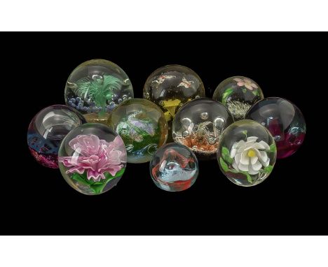 Caithness Paperweights + Others. All Different Designs, 5 Caithness + 5 Others ( 10 ) In Total.