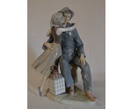 Lladro figure of a lady &amp; gentleman (fisherman)