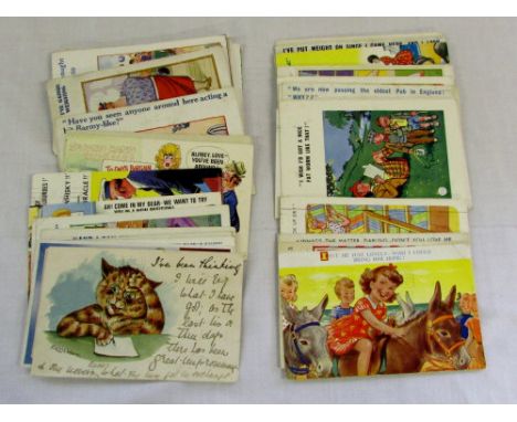 Selection of comical postcards inc Louis Wain