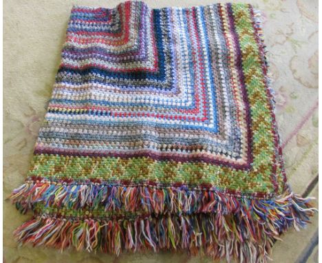 Hand crocheted blanket/bed spread approx 224 cm x 200 cm