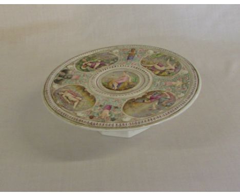 19th Century Sitzendorf porcelain Tazza/Centre piece H 8 cm D 23.5 cm